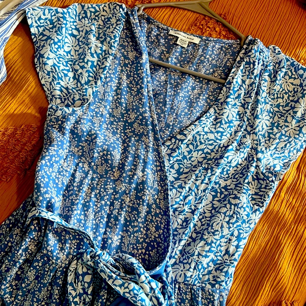 American Eagle Floral Wrap Dress